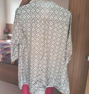 Elegant Grey Printed Kurta