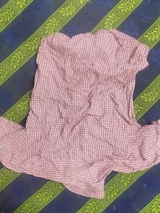 Men's Plaid Short Sleeve Shirt Size L