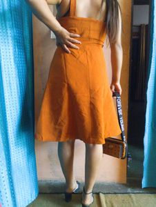 🌸Chic Orange A-Line Mini Dress🌸