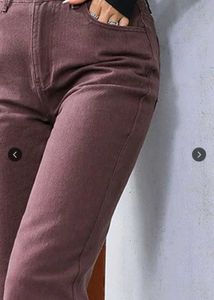 women's Brownish Maroon Wide Jeans