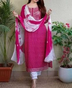 Elegant orange Kurta Set with Dupatta