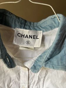 vintage Chanel denim patch shirt