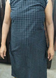 Chic Black &amp; White Checked Kurta Set