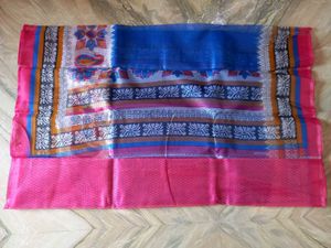 Elegant Blue & Pink Saree