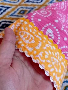 Vibrant Pink Kurta Set with Yellow Dupatta
