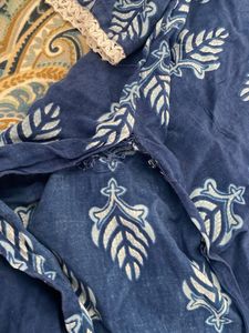 Elegant Blue Printed Cotton Kurta