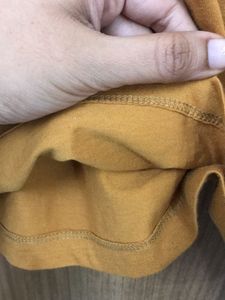 Not Your Baby Maroon And Mustard Ringer Tshirt