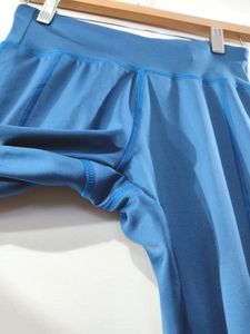 2Go Women Blue Solid Jersey Pant | Waist 28 | Hip