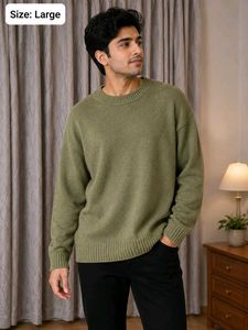 Men's Oversized Olive Green Sweater