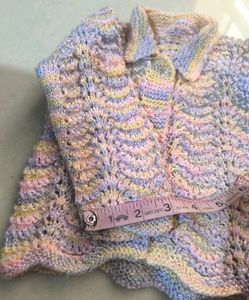 Hand-Knitted Pastel Baby Cardigan