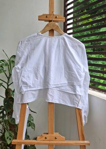 White Tie-Back Crop Top