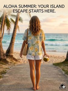 Tropical Print Button-Up Shirt