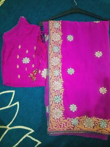 Gorgeous Pink Embroidered Saree