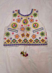 Embroidered handmade Ethnic white navratri Jacket