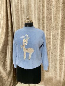 Imported korean fluffy neck pullover