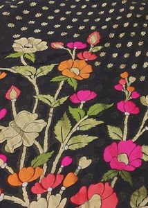 Black Banarasi Kaddi Georgette Saree