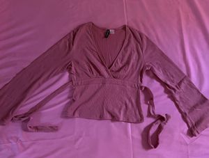 Chic Pink Wrap Top
