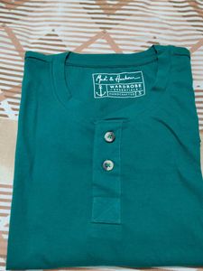 Green Long Sleeve Henley Shirt