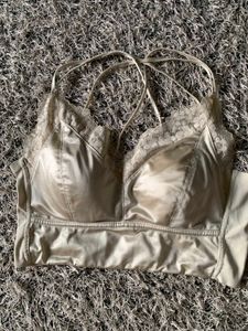 Lace Trim Satin Bralette