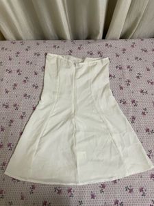 Chic White Strapless Mini Dress