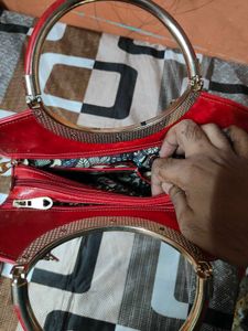 Women’s Red Handbag with Dual Handles