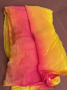 Vibrant Yellow &amp; Pink Ombre Dupatta