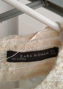 Zara Woman Ivory Sleeveless Blouse