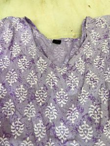 Purple Block Print short kurti