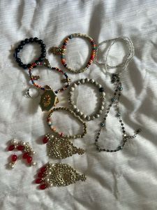 Boho Charm Bracelet, Ring & Earring Set