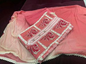 Elegant Rose Embroidered Kurta Set