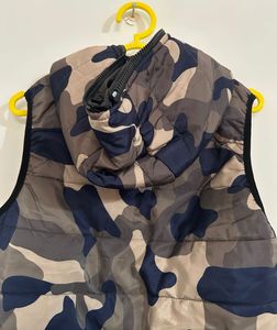 Camouflage Puffer Vest with Hood