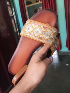 Embroidered Flat Sandals