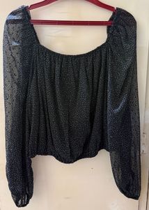 Chic Polka Dot Sheer Top