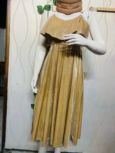 Velvet stylish, middi  dress for girls