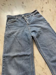 Medium  Wash Wide Leg Jeans