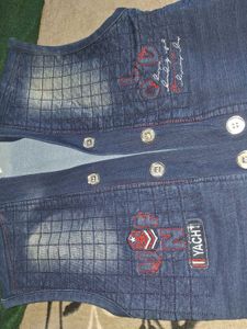 Blue Denim Sleeveless Jacket