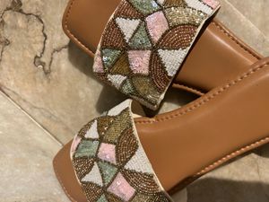 Beaded Slide Sandals