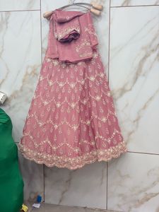 Elegant Pink Embroidered Lehenga Choli Set
