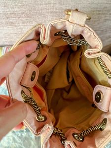Pink Bucket Bag With Long Sling