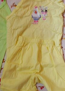 Cute Yellow Baby Romper with Animal Print