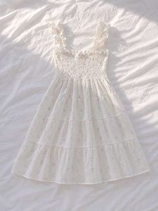 White Floral Ruffle Dress
