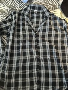 Classic Black & White Plaid Shirt