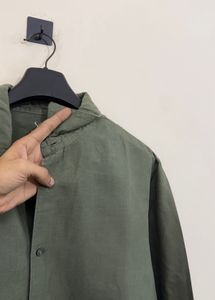 Men's Olive linen Green Casual Shirt