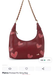 Chic Red Heart Print Sling Bag