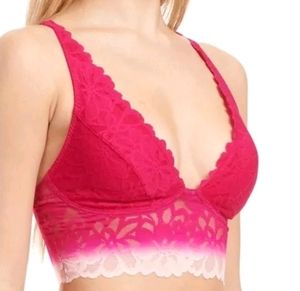 (400)Hot Pink Lace Bralette