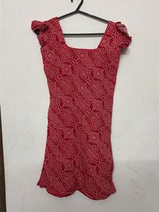 Red Bandhani Print Blouse