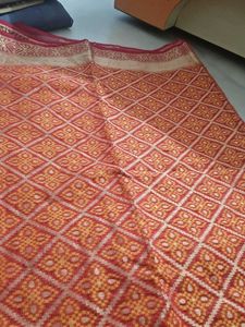 Red &amp; Gold Patterned Fabric