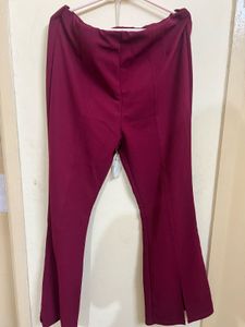 Stylish Maroon Bell Bottom Pants