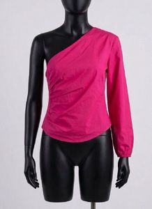 Chic One-Shoulder Pink Top