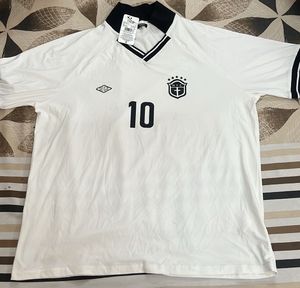 White Soccer Jersey with "10" Print